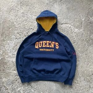 Queen’s University Navy Sweatshirt Fifth Field Co. ‘Premium Hood Coat of Arms’